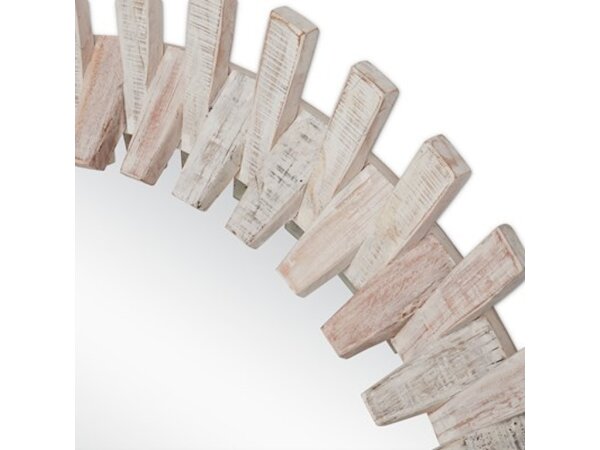 Diza Round Whitewash Mirror - Image 3