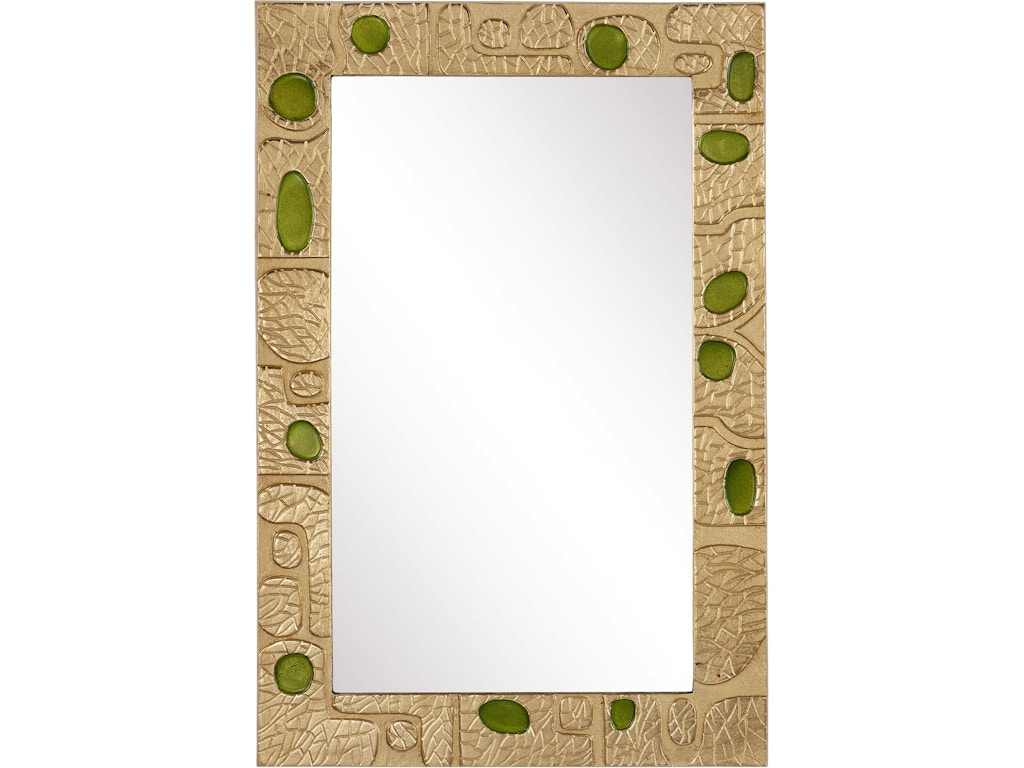 Beau Monde Gold and Green Mirror
