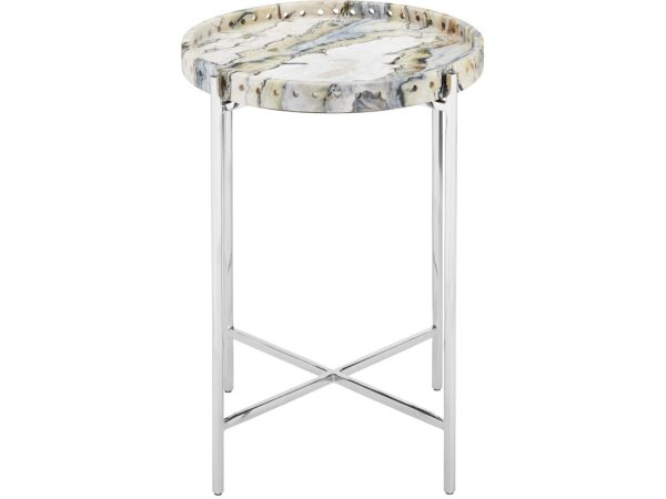 Freya Floral Jade Marble Accent Table - Image 5