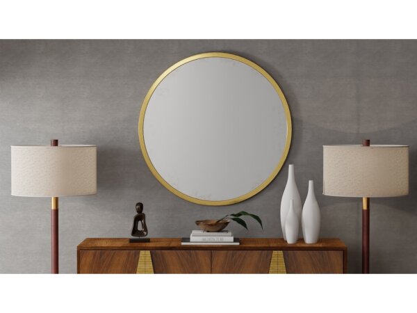 Aline Gold Round Mirror - Image 3