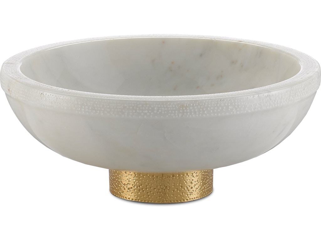 Valor Large White Marble Bowl