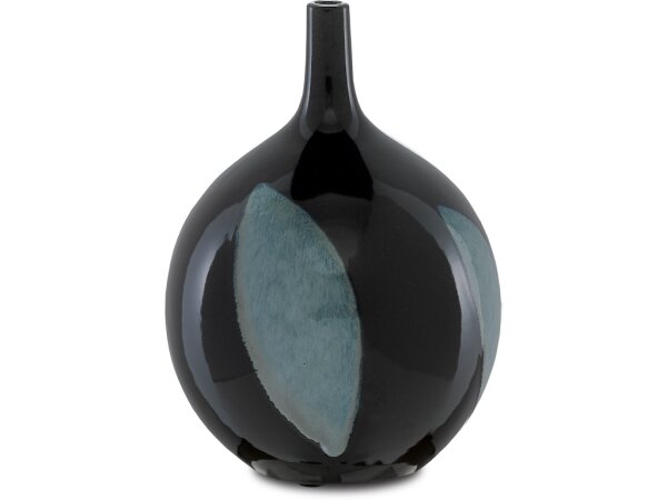 Let Us Twist the Glass Round Black Vase - Image 2