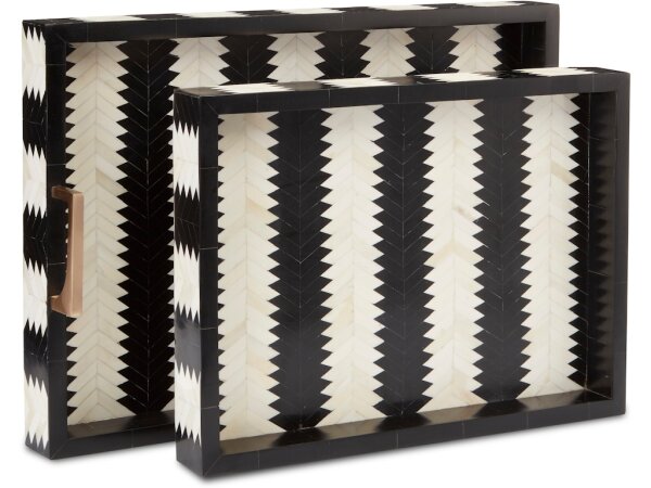 Arrow Black and White Tray Set of 2 - Image 3