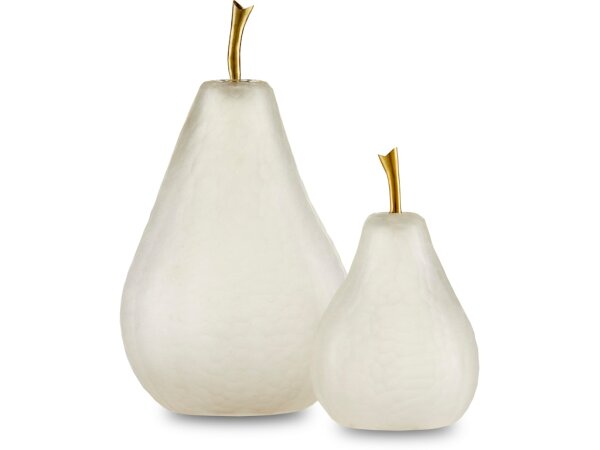 Glass White Pear Set of 2 - Image 2