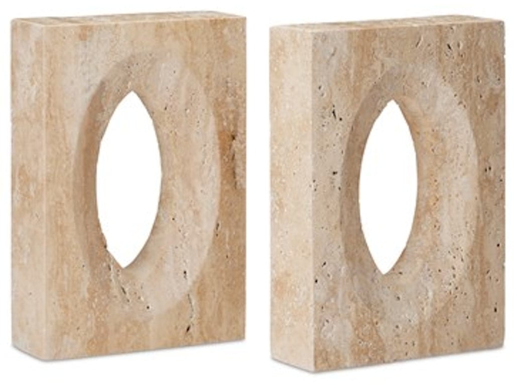 Demi Travertine Bookends Set of 2