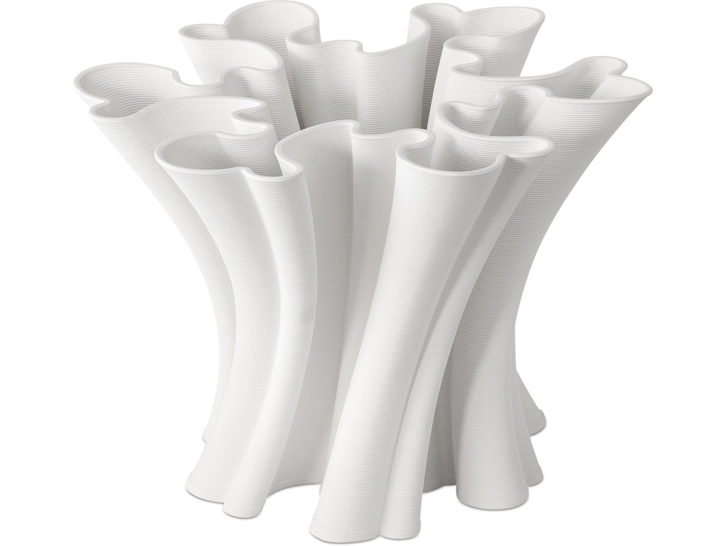 Godet Twist White Vase