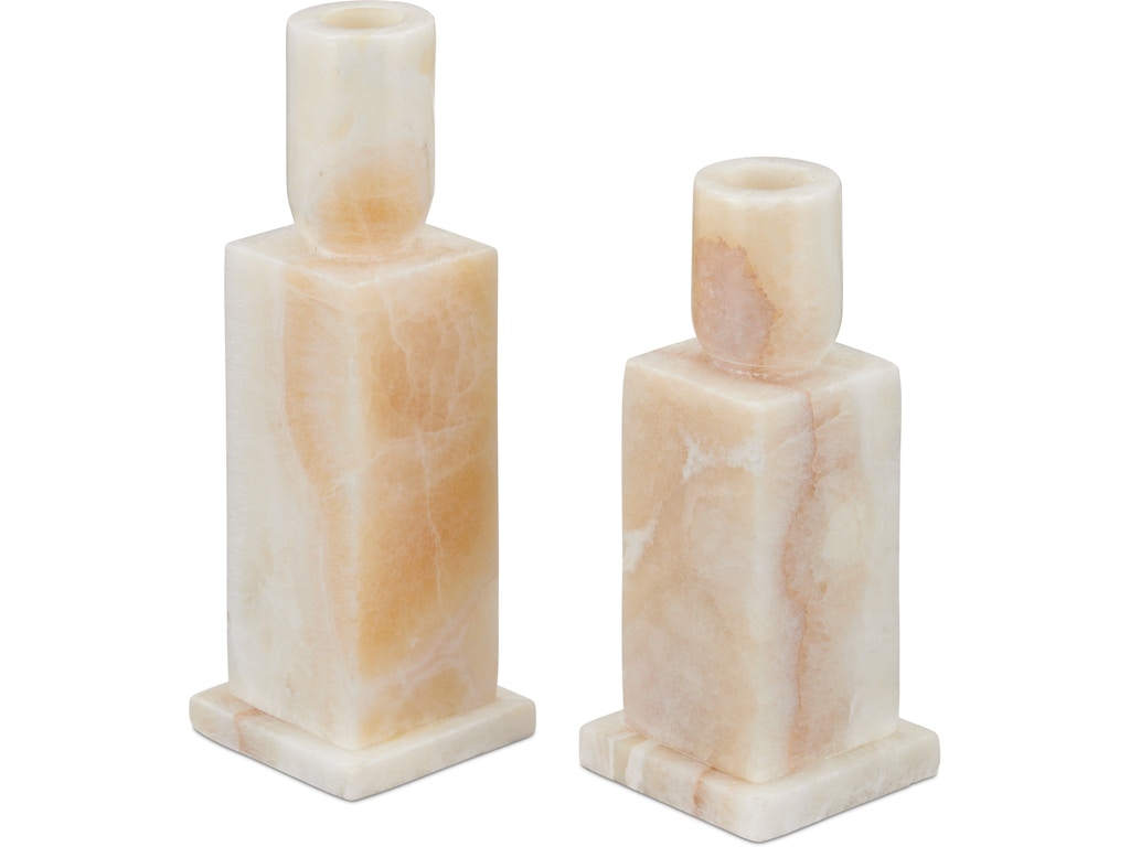 Lithos Ivory Candle Holder Set of 2