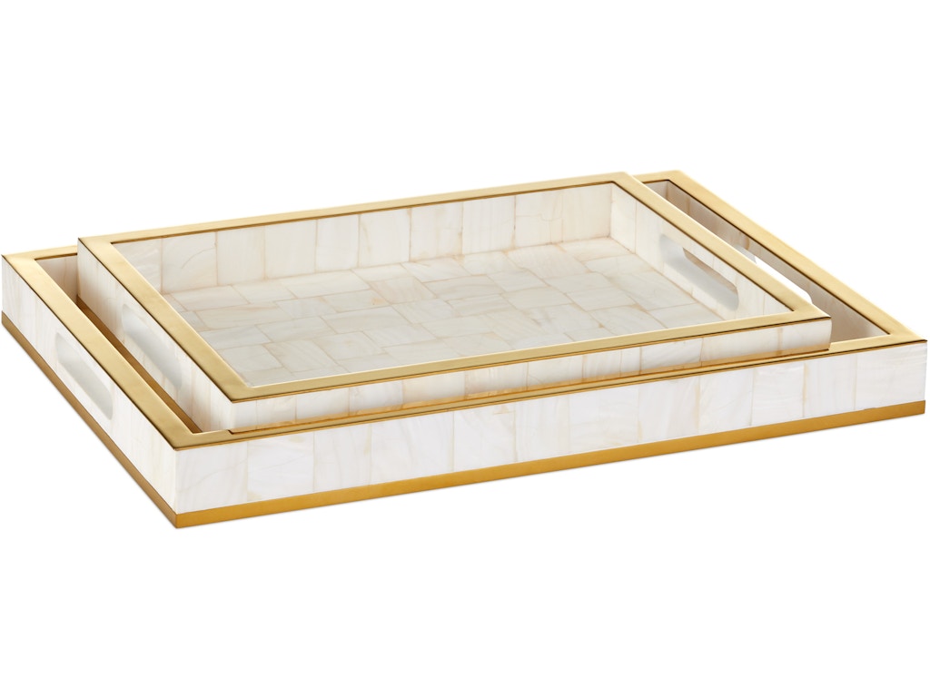 Casey Mother of Pearl Tray Set of 2