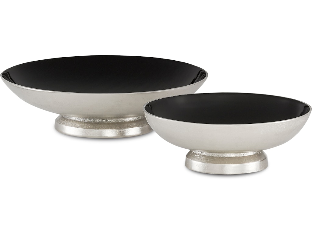 Varu Silver and Black Bowl Set of 2
