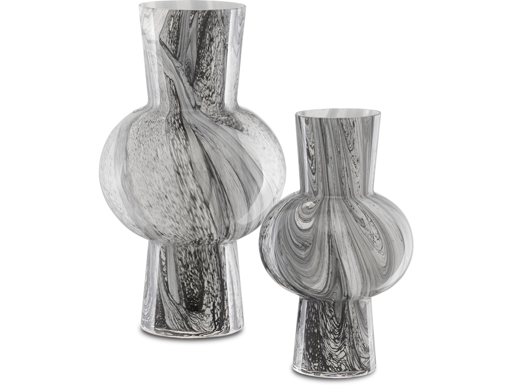 Stormy Sky Glass Vase Set of 2