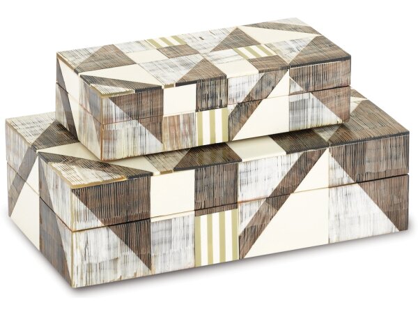 Modernist Bone and Horn Boxes Set of 2