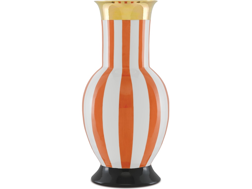 De Luca Large Coral Strip Vase