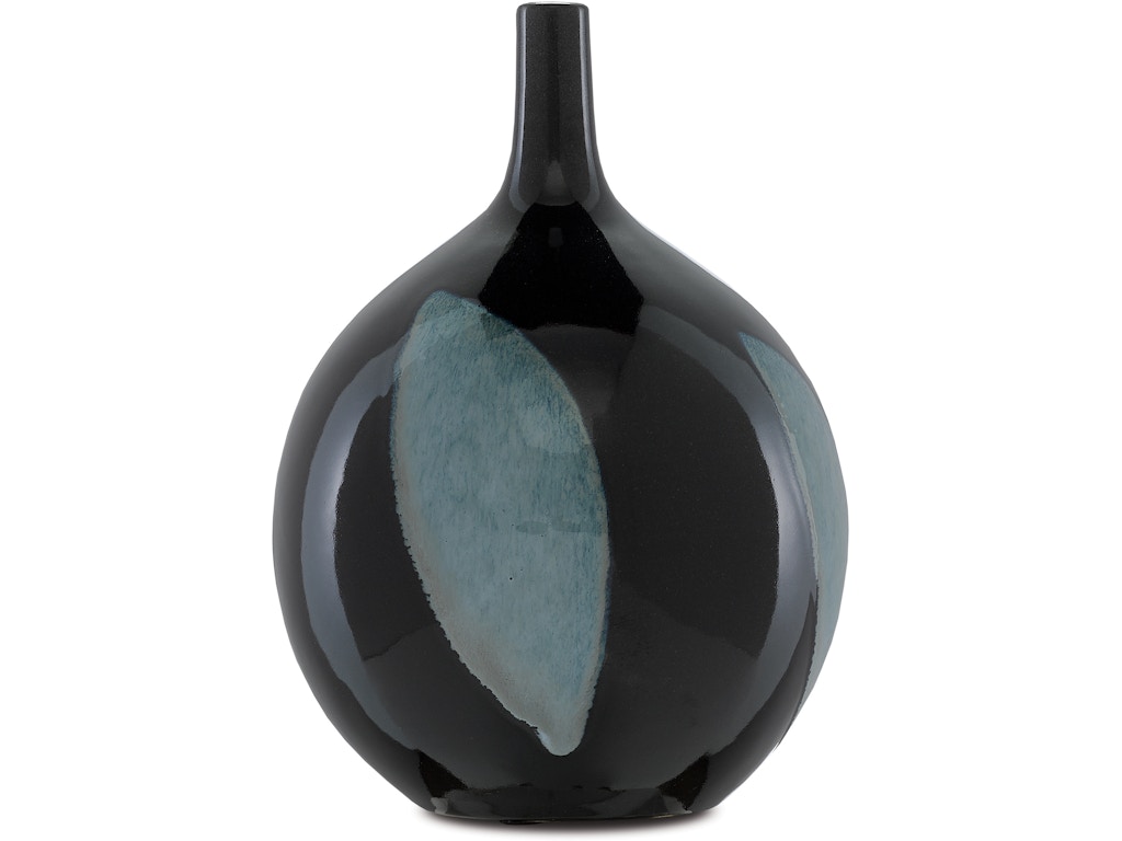 Let Us Twist the Glass Round Black Vase