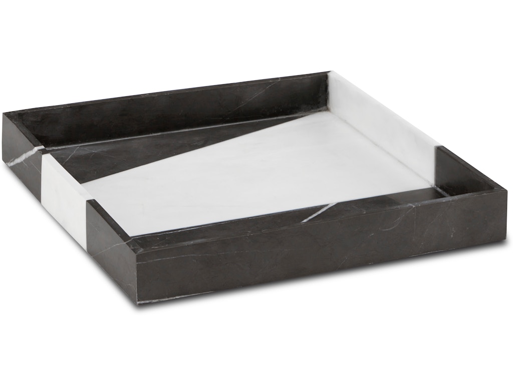 Sena Black and White Marble Tray