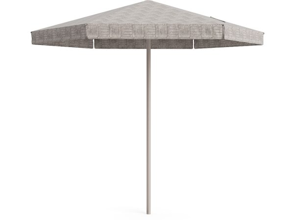 9' Hexagon Umbrella with Valance - Dove - Image 4