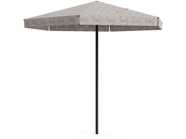 9' Hexagon Umbrella with Valance - Textured Pewter - Image 3