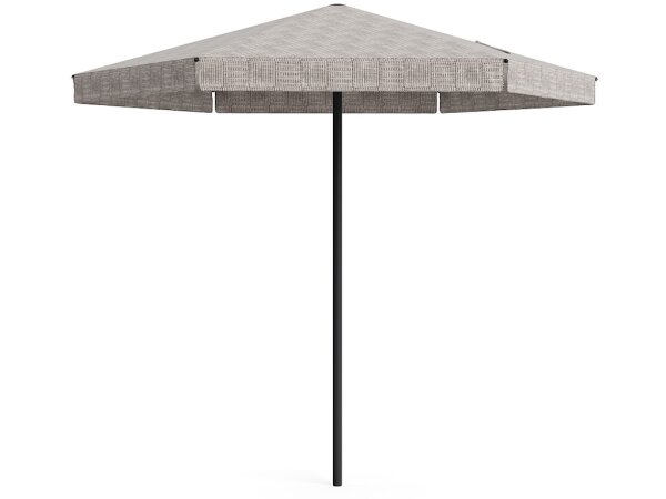 9' Hexagon Umbrella with Valance - Textured Pewter - Image 4