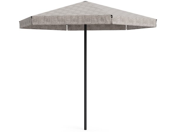 9' Hexagon Umbrella with Valance - Textured Pewter - Image 5