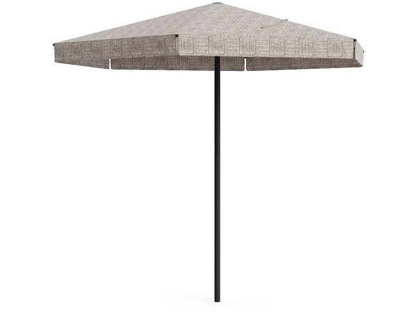 10' Hexagon Umbrella with Valance - Textured Pewter - Image 3
