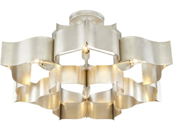 Grand Lotus Large Silver Chandelier - Image 4