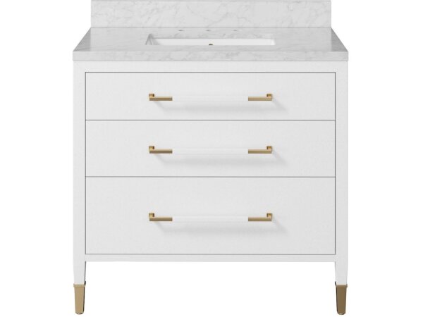 Verona 36" White Vanity with Rectangular Undermount Sink - Image 5