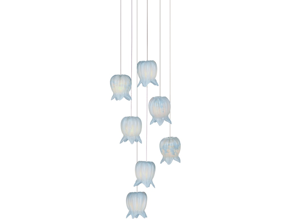 Polpo Blue 7-Light Round Multi-Drop Pendant