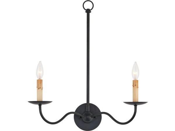 Saxon Double-Light Black Wall Sconce
