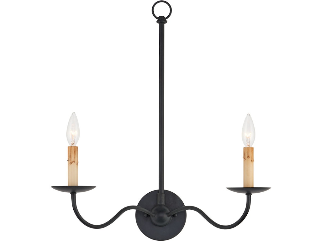Saxon Double-Light Black Wall Sconce