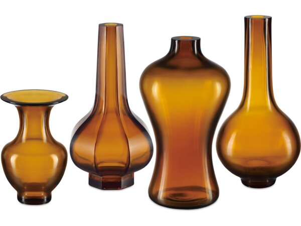 Amber and Gold Peking Long Neck Vase - Image 4