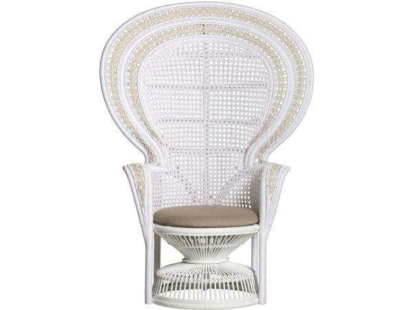 Emanuelle White Armchair, Linho Sand - Image 4