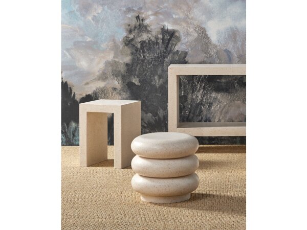 Cusani Ivory Terrazzo Stool - Image 4