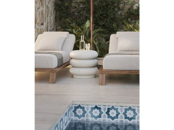 Cusani Ivory Terrazzo Stool - Image 5