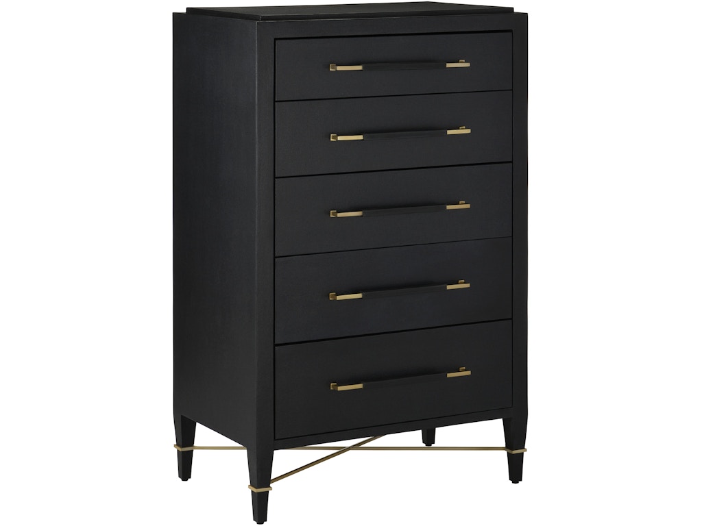 Verona Black Five-Drawer Chest