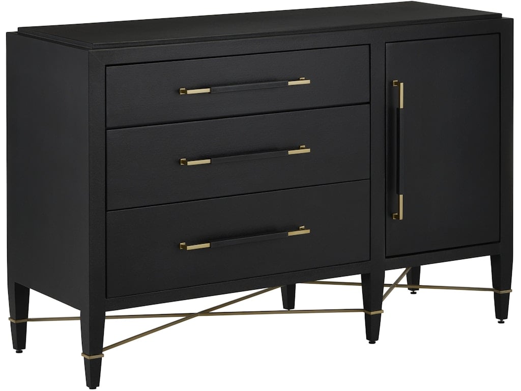 Verona Black Three-Drawer Chest