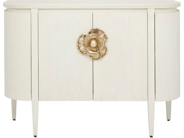 Briallen White Demi-Lune Cabinet