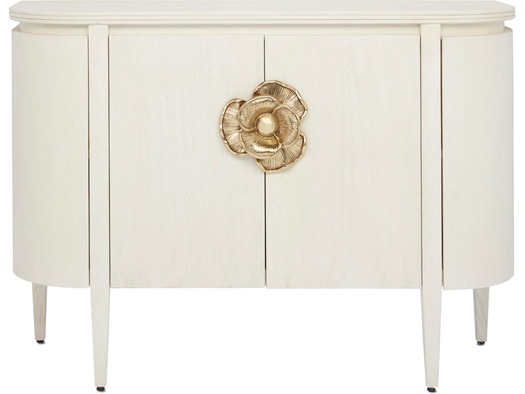Briallen White Demi-Lune Cabinet
