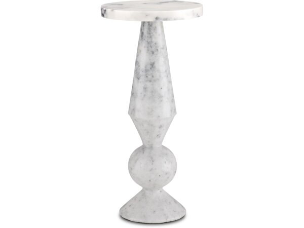 Quince White Marble Accent Table