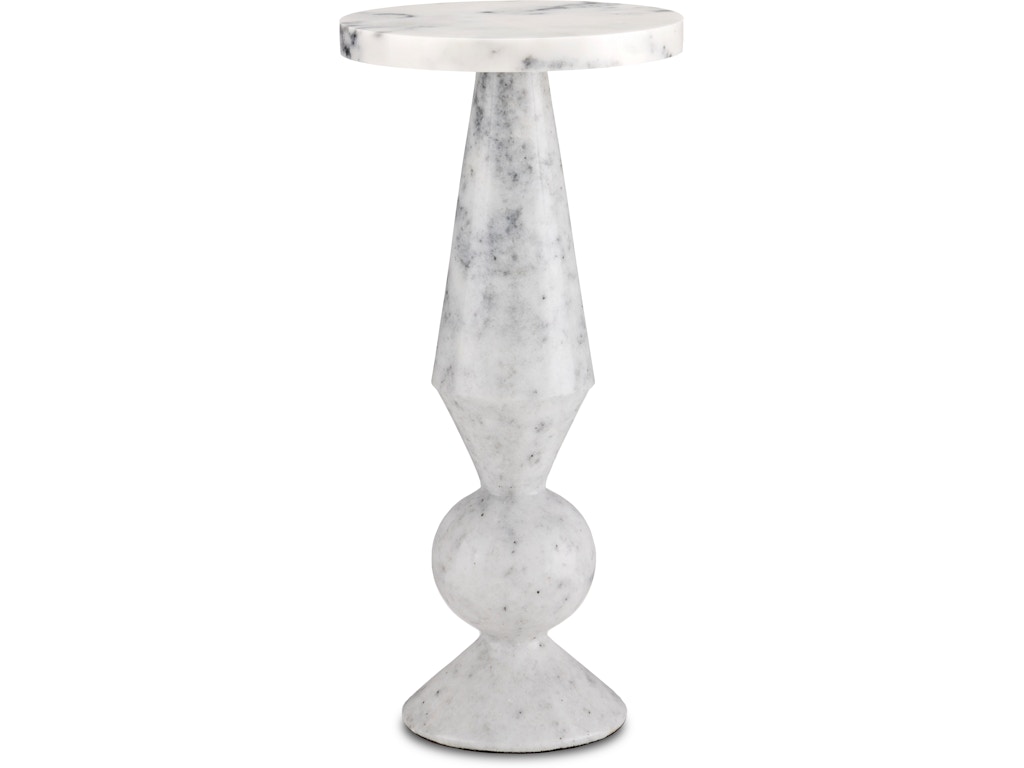 Quince White Marble Accent Table