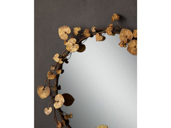 Vinna Arch Brass Leaves Mirror - Image 4