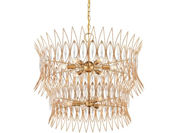 Marquise Medium Gold Chandelier - Image 3
