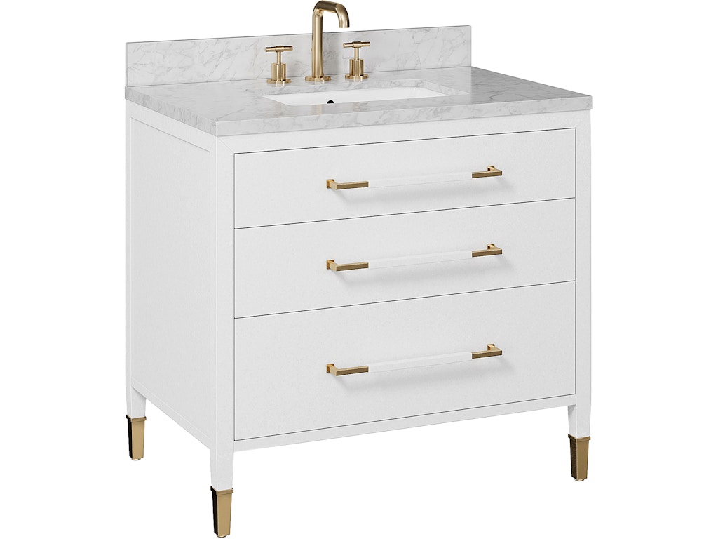 Verona 36" White Vanity with Rectangular Undermount Sink