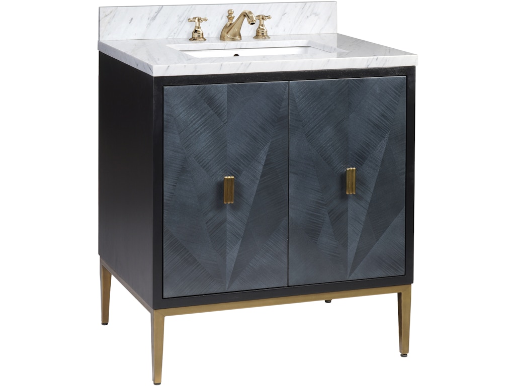 Kallista 30" Blue Vanity with Rectangular Undermount Sink