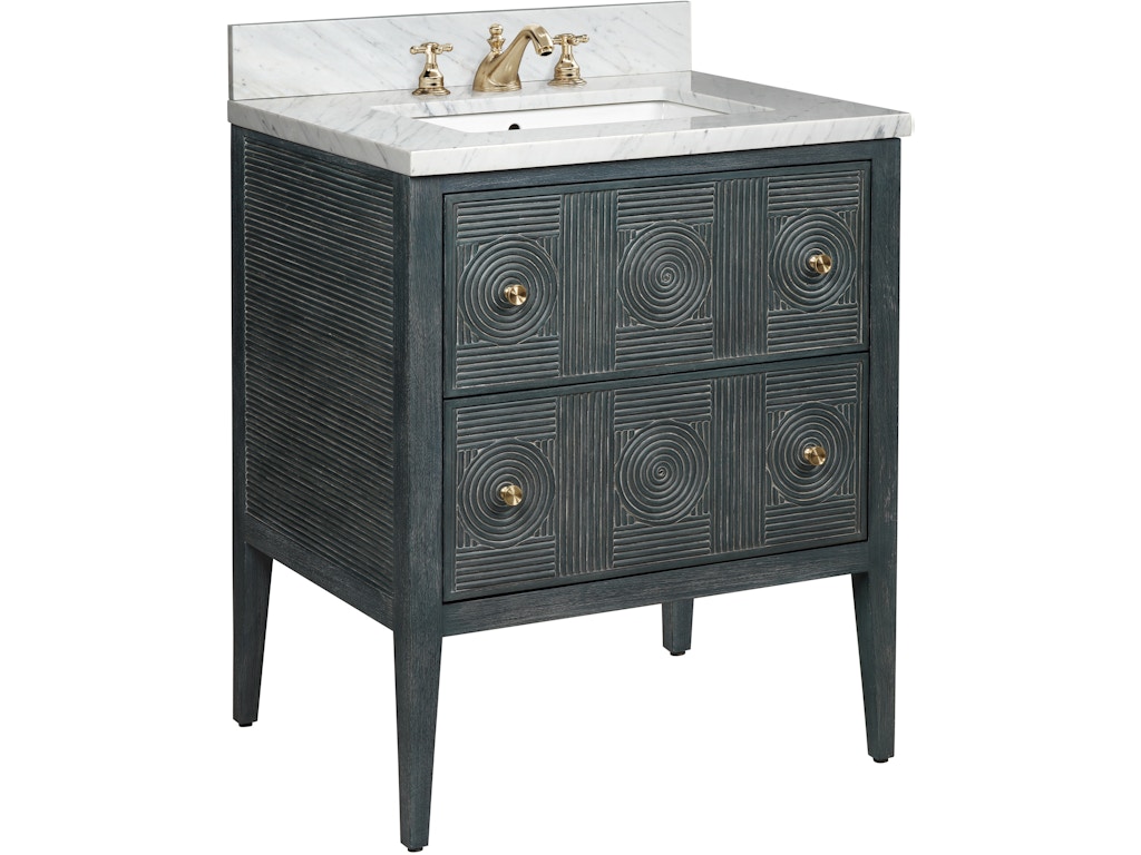 Santos 28" Vintage Navy Vanity with Rectangular Undermount Sink