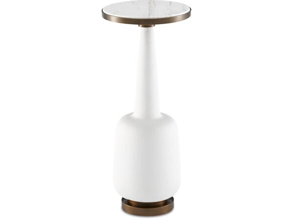 Greta White Drinks Table