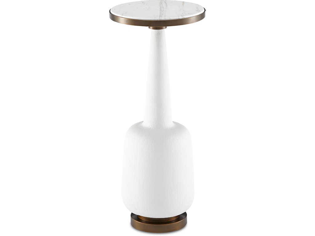 Greta White Drinks Table