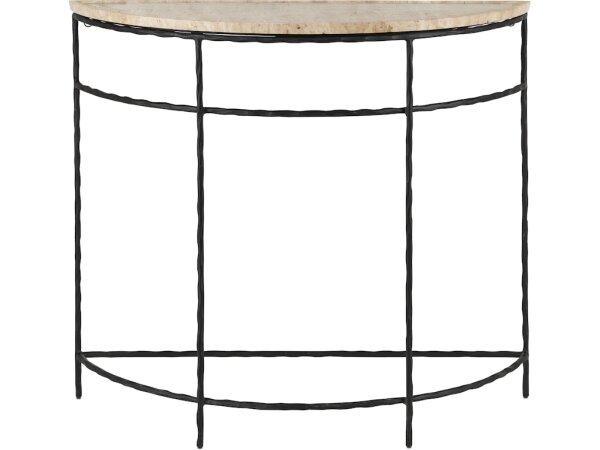 Boyles Travertine Demi-Lune Table - Image 2