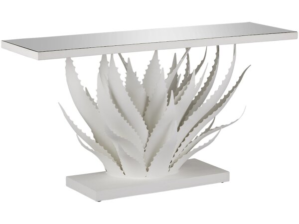 Agave White Console Table