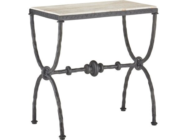Agora White Travertine Side Table