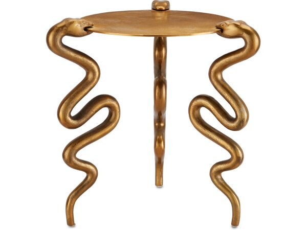 Serpent Brass Accent Table