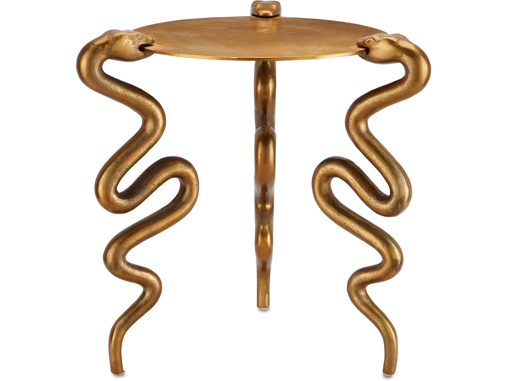 Serpent Brass Accent Table